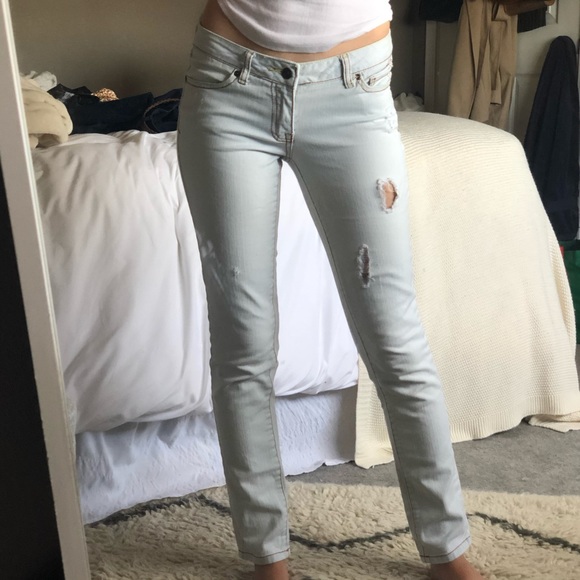 Acid Wash Low Rise Jeans - Picture 1 of 6